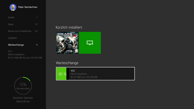 VLC auf der Xbox One (Screenshot: Golem.de)
